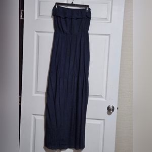 Trixxi Strapless Blue Maxi Gauze Dress Size LG